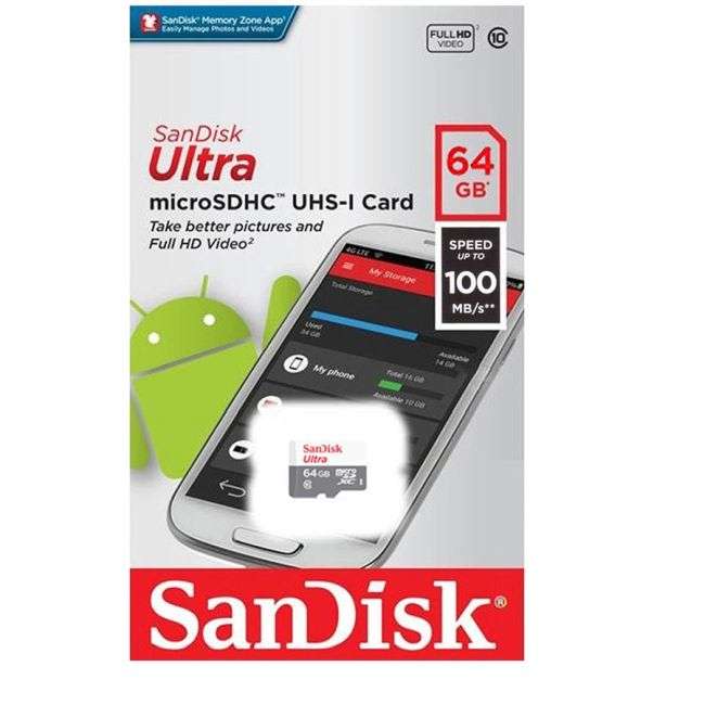 Sandisk Ultra 64GB microSDXC UHS-I Card Up To 100MB/s