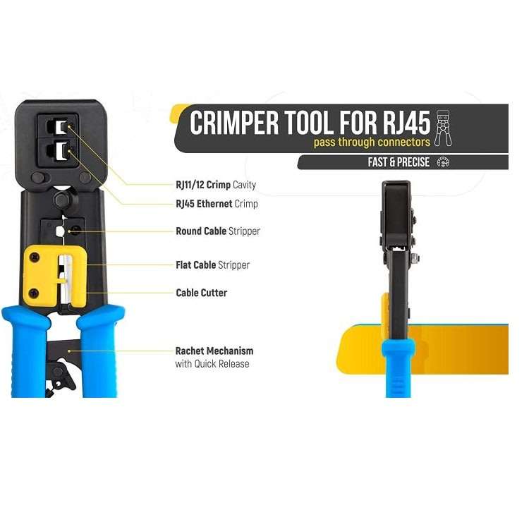 RJ45 EZ Crimping Tool For Pass Through Connectors