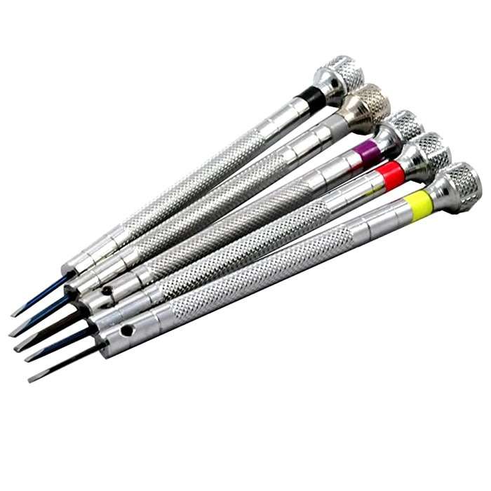 Precision Watchmaker Screwdriver Set Flat Blade - 5 Pcs