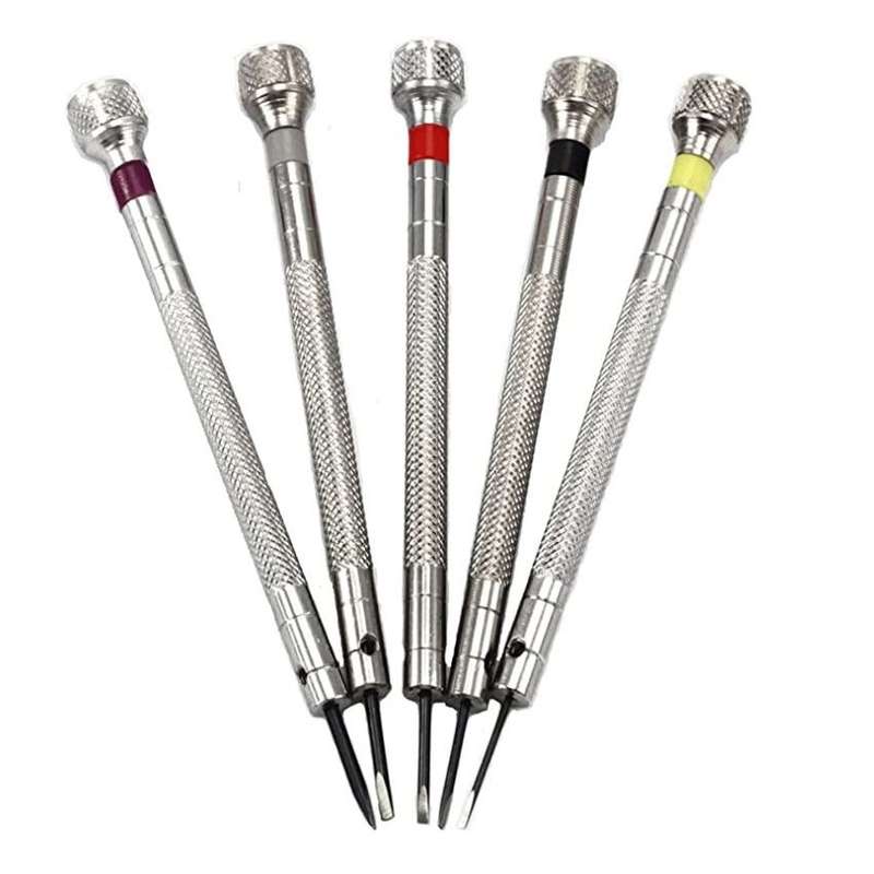 Precision Watchmaker Screwdriver Set Flat Blade - 5 Pcs