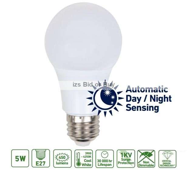 Ellies 5W E27 LED Bulb with Automatic Day/Night Sensing