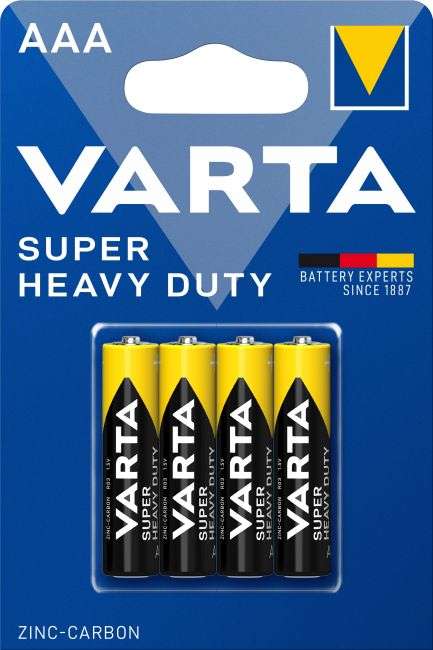 Varta Super Heavy Duty AAA Batteries 4 Pack