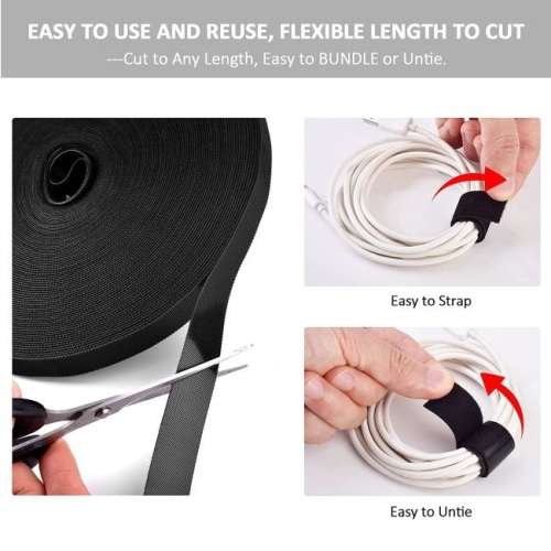 Hook and Loop Reusable Cable Ties 10 Meter Roll