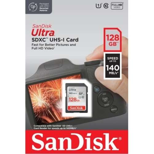 Sandisk 128GB Ultra SDXC Card *** Class 10 140MB/s ***