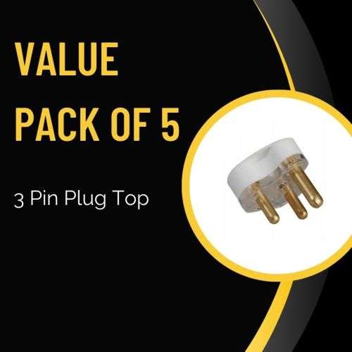 3 Pin Plug Top (Pack of 5)