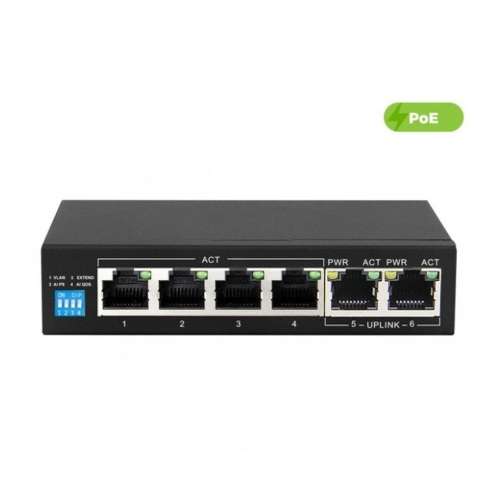 UltraLAN 4 port 60W PoE switch with 2 uplink ports