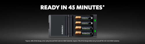 Duracell 45 minutes Battery Charger with 2 AA and 2 AAA