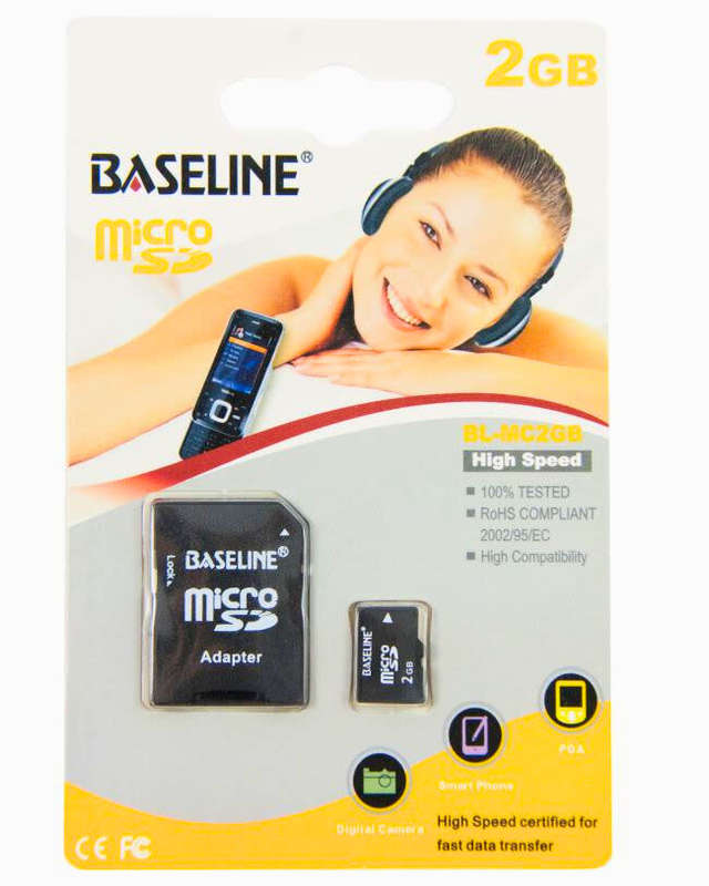 Baseline 2GB microSD Card With SD Adapter