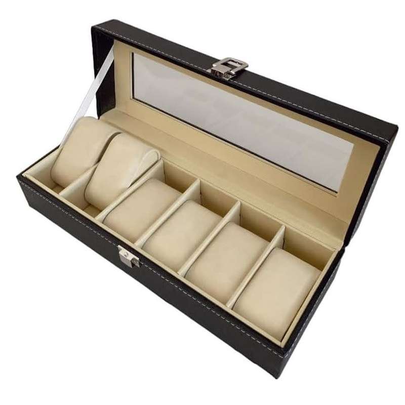 Watch box display case organizer 6 slot