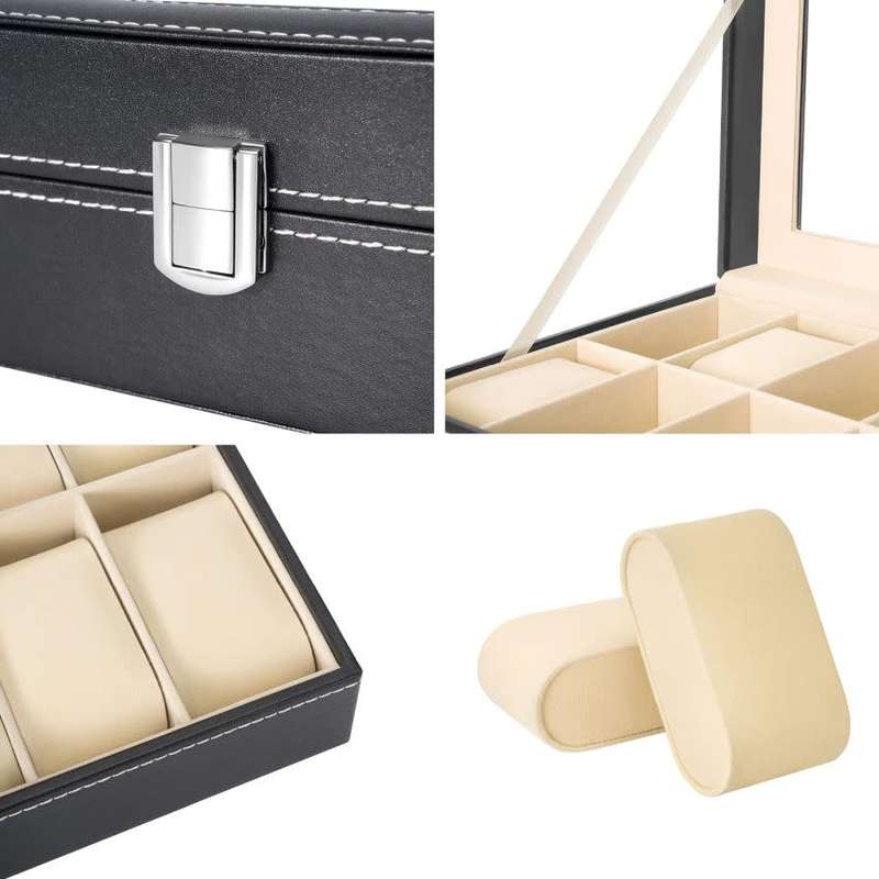 Watch box display case organizer 6 slot