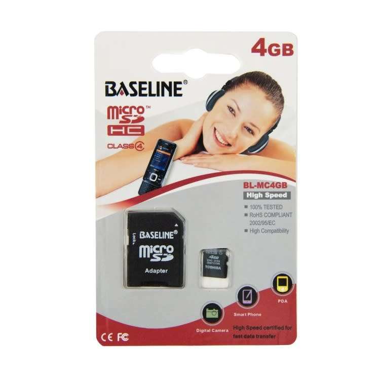 Baseline 4GB microSD Card With SD Adapter