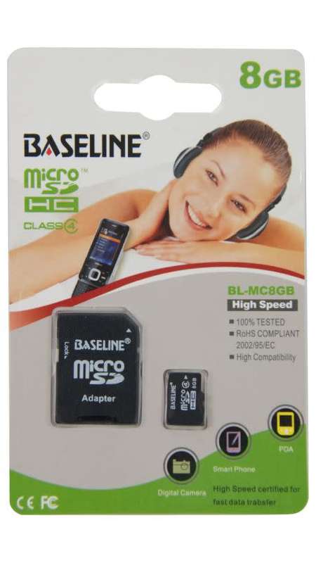 Baseline 8GB microSD Card With SD Adapter