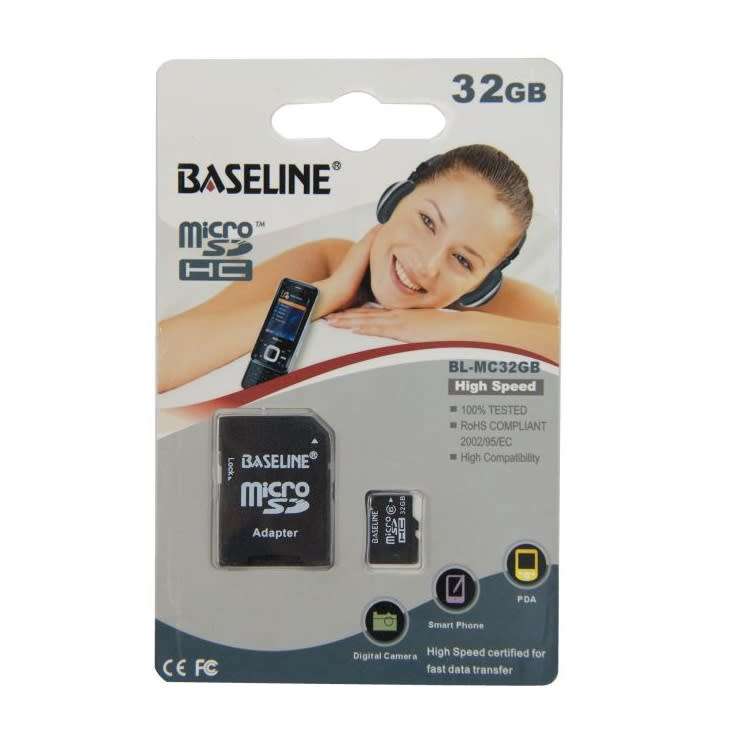 Baseline 32GB microSD Card With SD Adapter