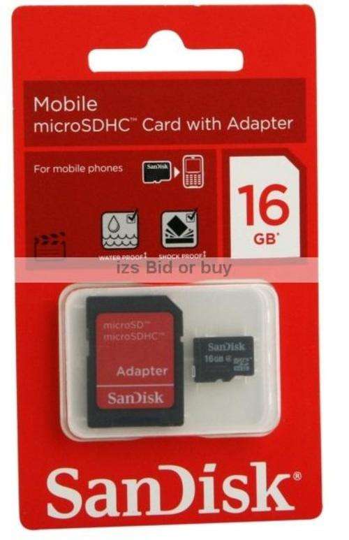 Sandisk 16GB micro SDHC Card & Adapter ***NO RESERVE***