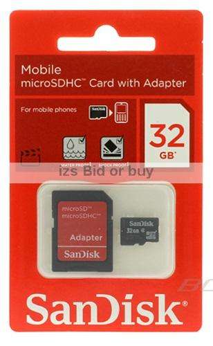 Sandisk 32GB micro SDHC Card & Adapter ***NO RESERVE***