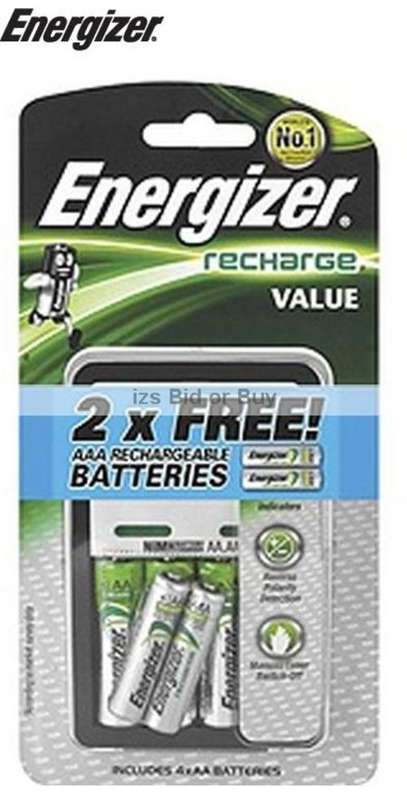 Energizer Value Charger + 4xAA 1300mAh + 2xAAA 700mAh Batteries Free ***NO RESERVE***