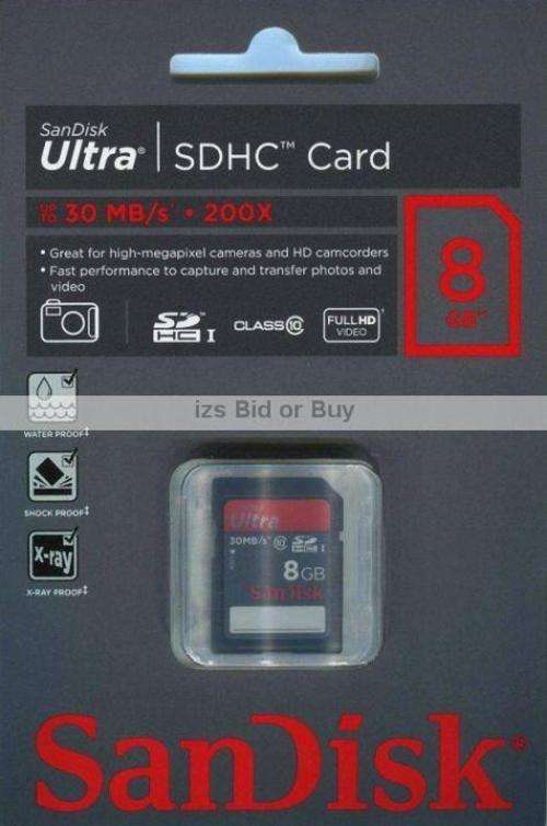 Sandisk 8GB Ultra SDHC Card - Class 10 ***NO RESERVE*** WOW