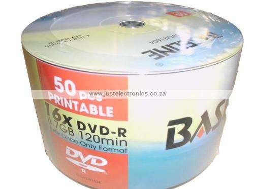 Baseline 50 Pack Blank Printable DVD-R Shrink Packed ***WOW***