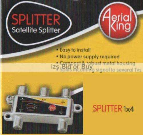 4 Way F Splitter With DC Power Pass