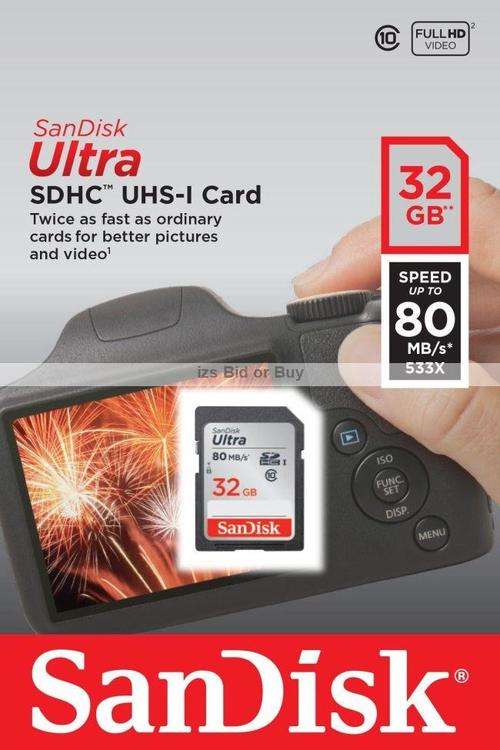 Sandisk 32GB Ultra SDHC Card *** Class 10 80MB/s ***