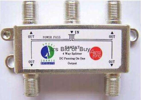 4 Way  F Splitter With DC Power Pass