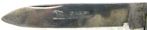 BOER WAR "OKAPI"  GERMANY, KRUGER - DE WET POCKET KNIFE WITH WHITE METAL HANDLES IN GOOD CONDITION
