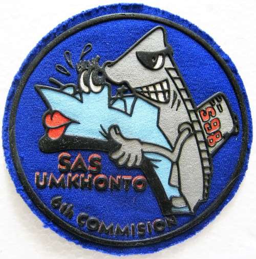 OLD S.A. NAVY SUBMARINE SAS EMILY HOBHOUSE S98 PATROL PATCH, SIXTH COMMISSION, RE NAMED SAS UMKHONTO