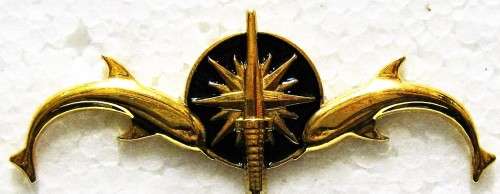VARIANT OF THE NEW S.A. NAVY SUBMARINER'S BREAST BADGE - ONE PIECE WHERE SWORD CANNOT BE REMOVED