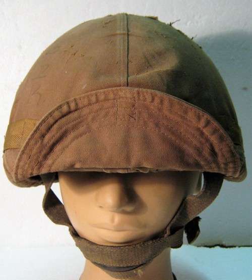 OLD SADF PARABAT "KEVLAR"  HELMET WITH COVER AND ALL ITS STRAPS IN PLACE - COVER HAS SEEN USE  56 CM