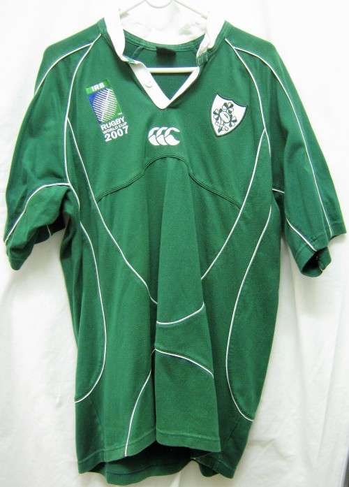 2007 RUGBY WORLD CUP IRISH RUGBY SUPPORTERS JERSEY MADE OF COTTON IN VERY GOOD CONDITION SIZE L