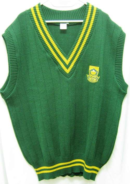 OLD SOUTH AFRICAN CRICKET PLAYERS SHORT SLEEVE JERSEY IN VERY GOOD CONDITION SIZE XXXL