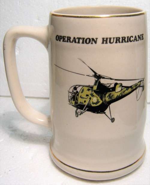 RHODESIAN BUSH WAR "OPERATION HURRICANE"  BEER MUG WITH THE BADGES OF THE UNITS INVOLVED ON IT