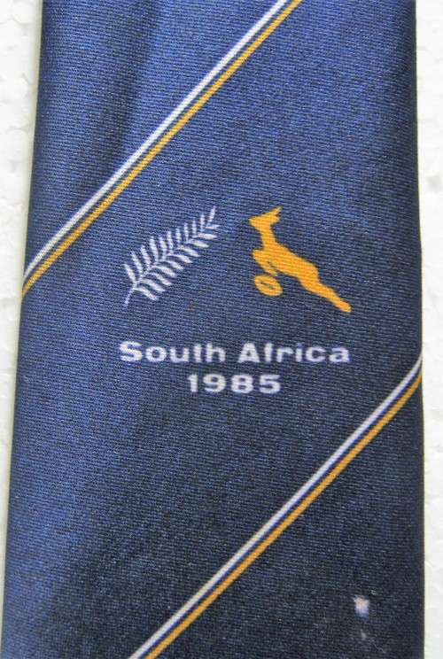 1985 SPRINGBOKS vs ALL BLACKS SUPPORTERS TIE - SMALL MARKS HERE AND THERE