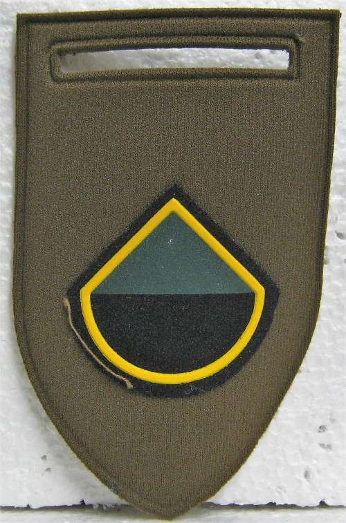 OLD S.A. INFANTRY DELTA COMPANY, TUPPERWARE, SLIP ON, SHOULDER FLASH WITH PIN IN UNUSED CONDITION