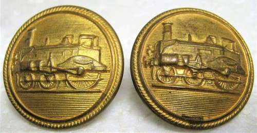 PAIR OF OLD SOUTH WEST AFRICAN RAILWAYS BRASS BUTTONS  IN VERY GOOD CONDITION
