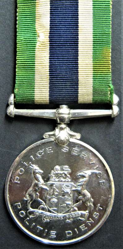 UNION OF S.A. (BOER WAR ?) LOW NUMBERED SILVER POLICE GOOD SERVICE MEDAL IN GOOD COND