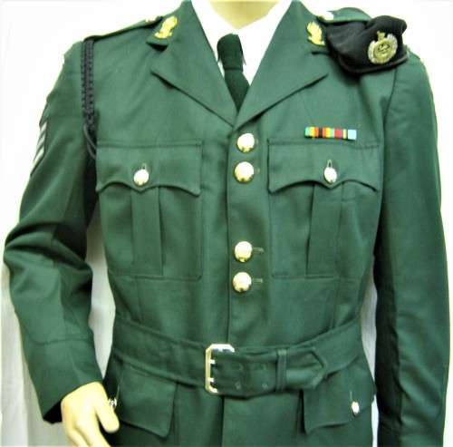 RHODESIAN BUSH WAR ENGINEERS DRESS GREENS UNIFORM WITH ALL BADGES, BERET, LANYARD & TIE - IMMACULATE