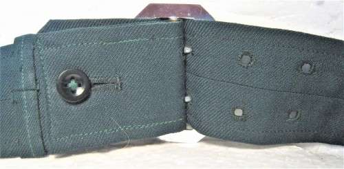 RHODESIAN ARMY DRESS GREENS BELT WITH SILVER BUCKLE SIZE 91 CMS IN VERY GOOD CONDITION