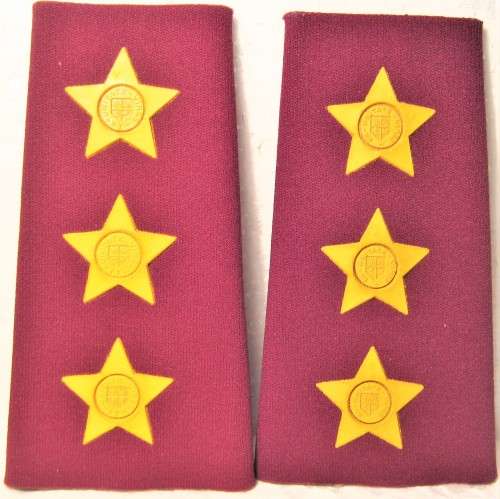 OLD SADF PAIR OF MEDIC, EMBOSSED SLIP-ON CAPTAINS RANK WITH FLAT STARS IN GOOD UNUSED CONDITION