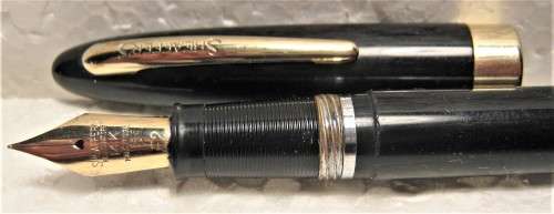 SHEAFFER 5 SNORKEL FOUNTAIN PEN 1950s F2 ETCHED ON NIB - GOOD CONDITION