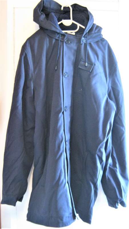 SA NAVY WARM JACKET/AAPJAS SIZE LARGE - ALL BUTTONS and ZIPS INTACT - SEE BELOW FOR MEASUREMENTS