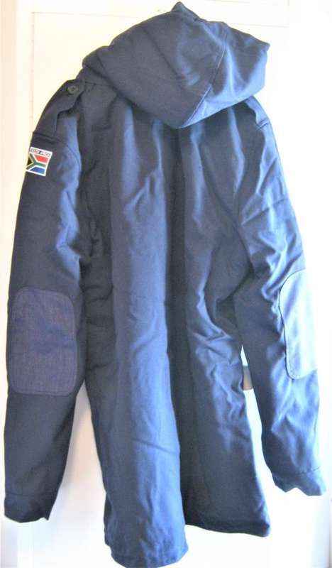 SA NAVY WARM JACKET/AAPJAS SIZE LARGE - ALL BUTTONS and ZIPS INTACT - SEE BELOW FOR MEASUREMENTS