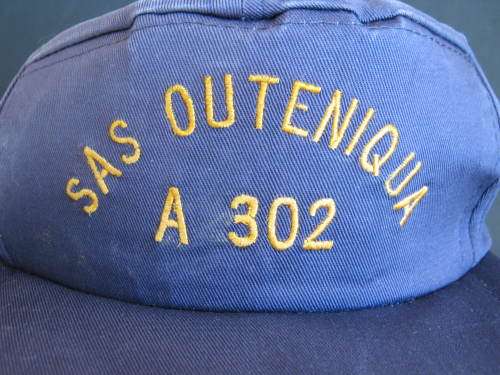 OLD S.A. NAVY `SAS OUTENIQUA - A 302` CAP IN A GOOD USED CONDITION - ONE SIZE FITS ALL