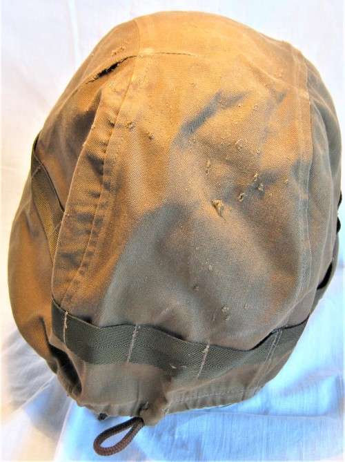 OLD SADF NUTRIA HELMET COVER SIZE LARGE WITH A FEW SCRATCHES ON THE TOP OTHERWISE GOOD CONDITION