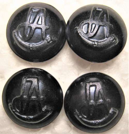 4 RHODESIA INTERNAL AFFAIRS BLACK METAL CUFF BUTTONS IN AN UNUSED CONDITION
