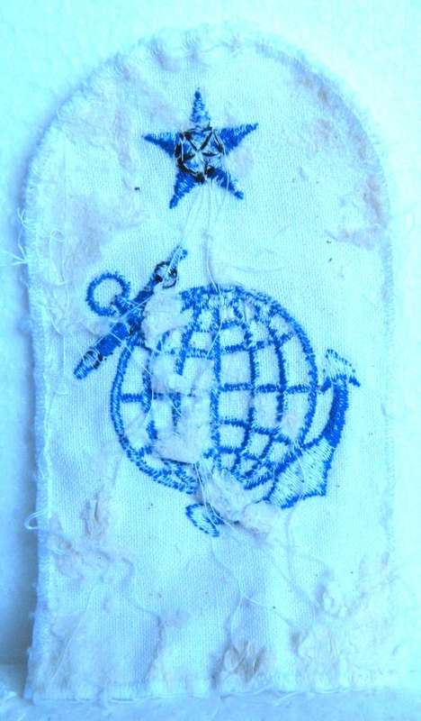 OLD S.A. MARINES, SUMMER, CLOTH, SHOULDER BADGE IN USED CONDITION