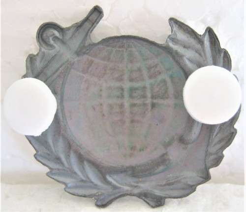OLD S.A. NAVY MARINE GREY METAL ONLY BREAST BADGE WITH PINS IN GOOD CONDITION