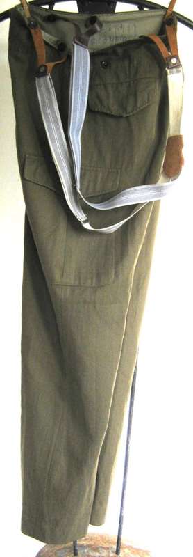 OLD SADF STEP OUT PANTS TO GO WITH BUNNY JACKET WITH BRACES DATED 1965 SIZE 31 SEE BELOW