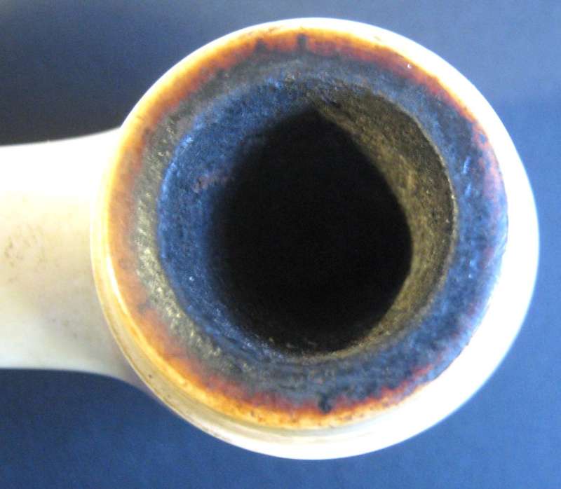 OLD MEERSCHAUM PIPE WITHOUT STEM IN IT`S CASE IN VERY GOOD CONDITION