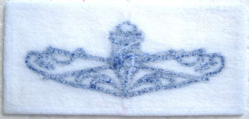 S.A. NAVY BRIDGE WATCHKEEPING BADGE FOR NO9 COMBAT WORKING DRESS IN UNUSED CONDITION